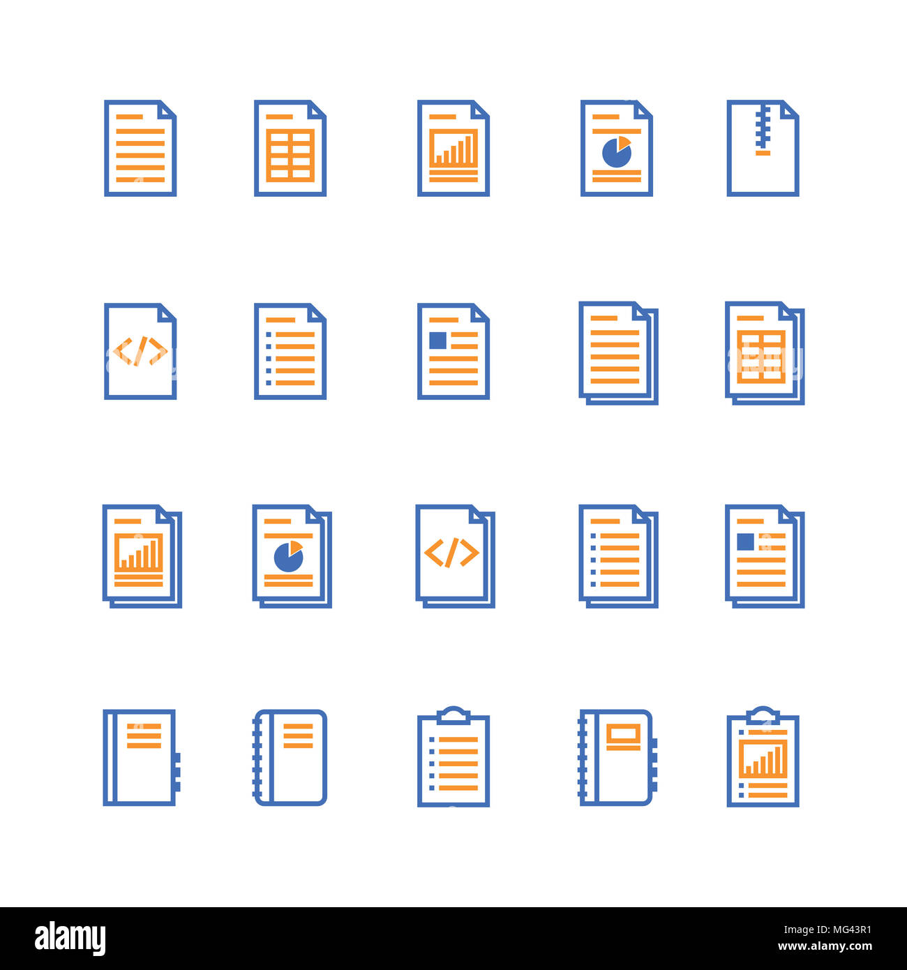 Icona del contorno del documento e del notebook. Icona della carta dell'elenco di controllo isolata in stile sottile per la grafica e il web design. Semplice simbolo piatto pixel Perfect Foto Stock