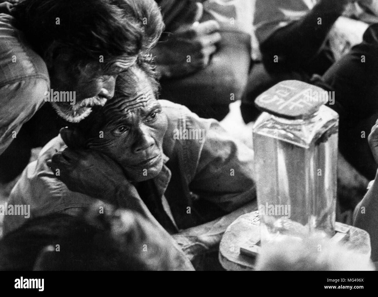 Lotta contro la pesca Betta splendens, frazioni di Bangkok, Thailandia, 70s Foto Stock