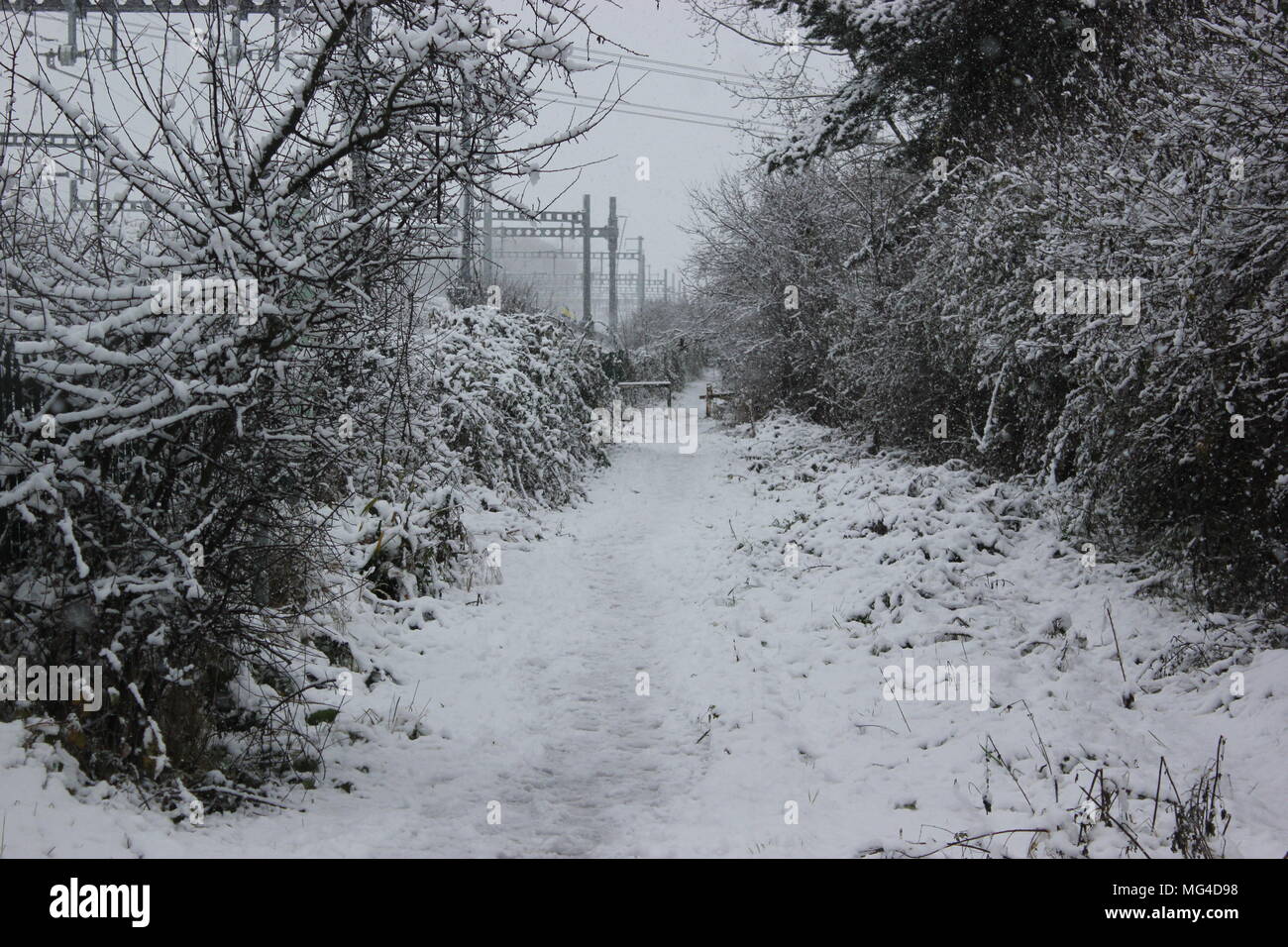 Neve, in inverno, oxfordshire Foto Stock