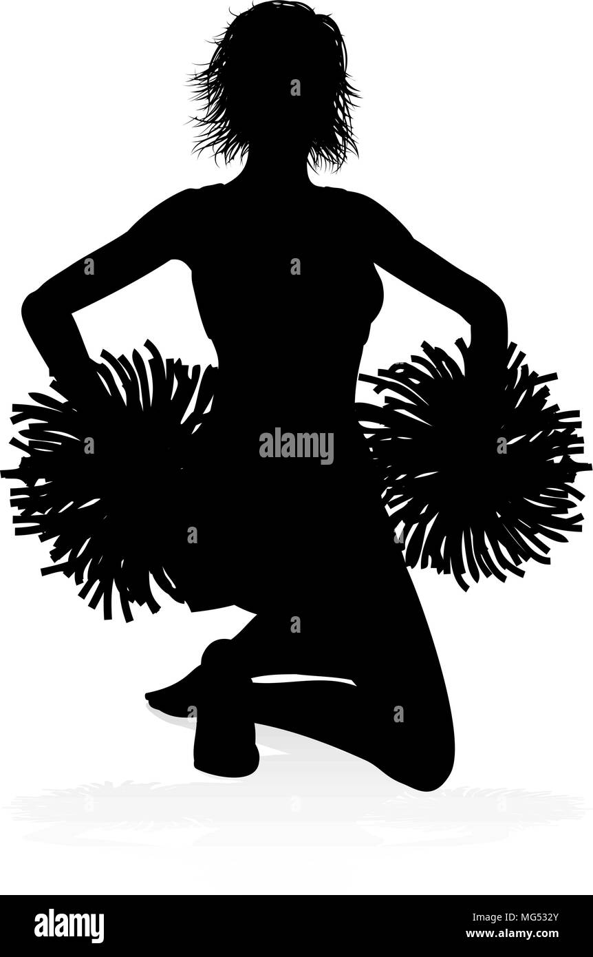 Silhouette Cheerleader Illustrazione Vettoriale