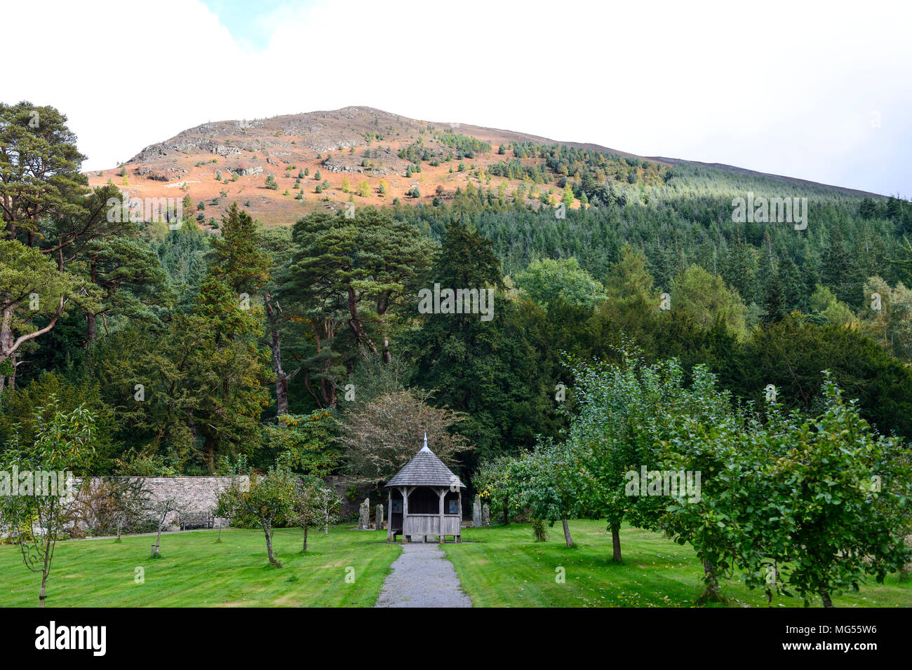 Mirehouse Gardens Near Keswick nel distretto del lago, Cumbria, Inghilterra Foto Stock