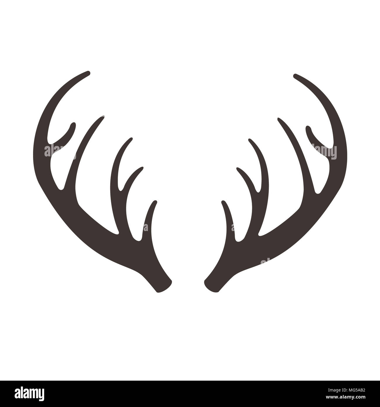 Le corna di cervo illusrtation. Palchi silhouette icona. Trofei di caccia. La renna Foto Stock