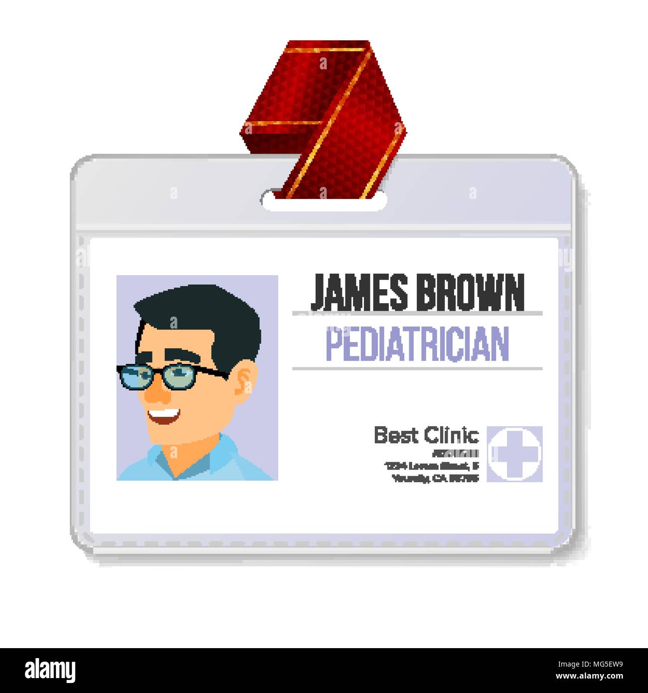 Medico Pediatra Distintivo Di Identificazione Vettore Man Nome Del Modello Di Tag La Medicina Salute Medico Specialista Piatto Isolato Personaggio Dei Fumetti Illustrazione Immagine E Vettoriale Alamy