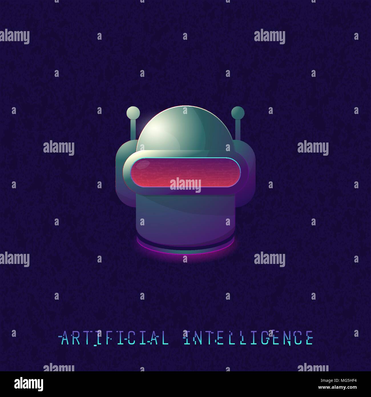 Intelligenza artificiale classica testa del robot Illustrazione Vettoriale