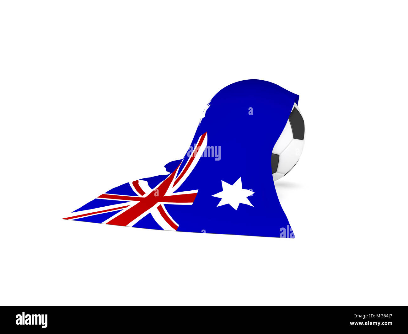 Pallone da calcio con la bandiera australiana, il campionato di calcio concept rendering 3D Foto Stock