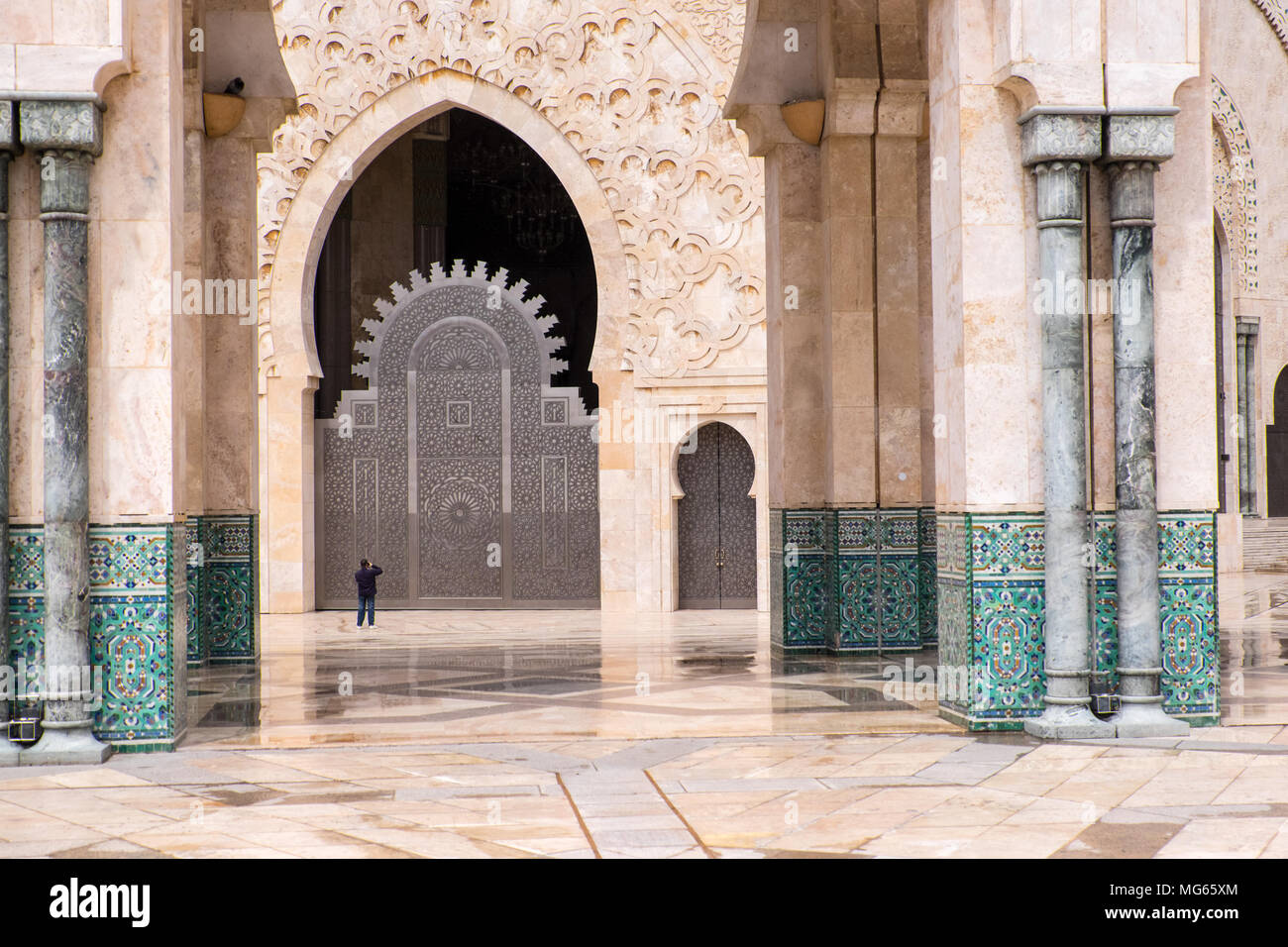 La Moschea di Hassan II o il Grande Mosquée Hassan II. Casablanca, Marocco Foto Stock