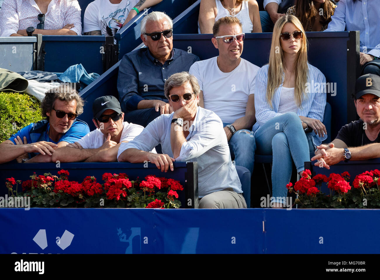 Maria Isabel Nadal durante il match tra Rafa Nadal e Martin Klizan al Barcelona Open Banc Sabadell 2018, il 27 aprile 2018 a Barcellona, Spagna. (Mikel TriguerosUrbanandsportCordonPress) Foto Stock