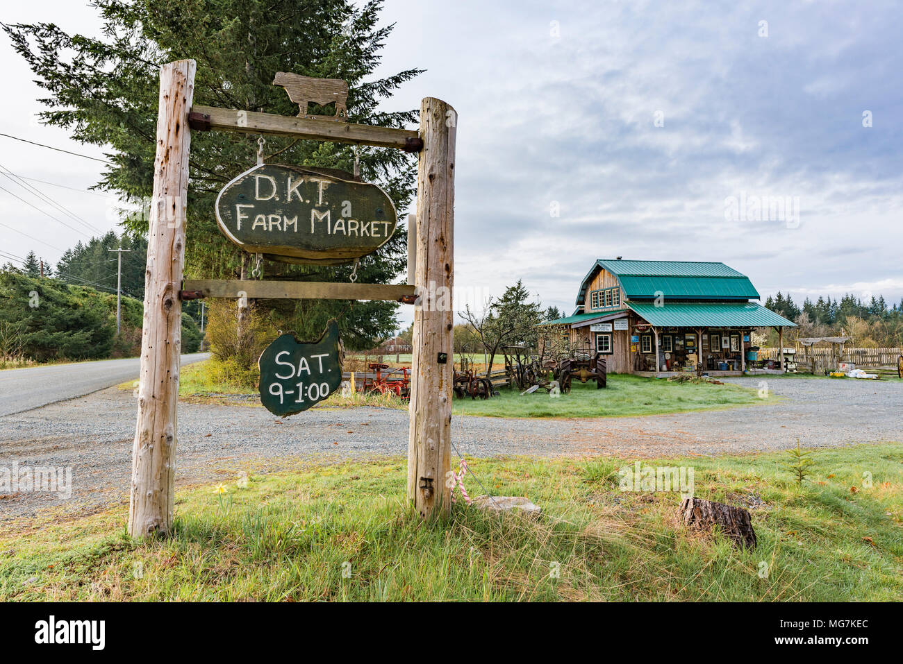 Fattoria Backroad Mercato, Comox Valley, British Columbia, Canada. Foto Stock