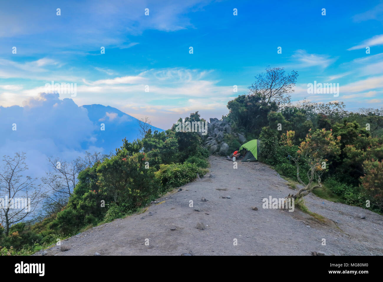 Montare Merbabu (indonesiano: Gunung Merbabu) è uno stratovulcano dormienti in Java centrale provincia dell'isola indonesiana di Giava. Foto Stock