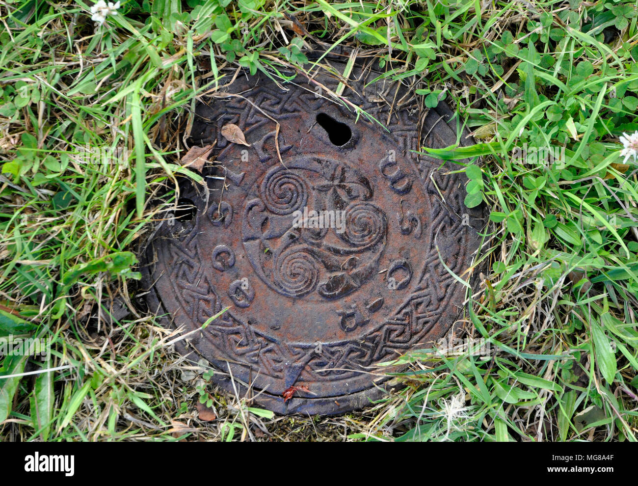 Irlandese coperchio di scarico Foto Stock