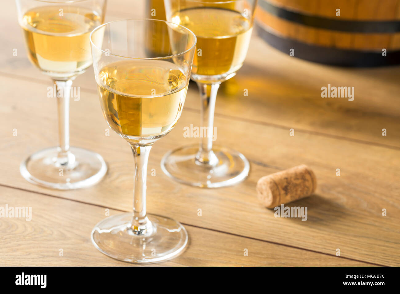 Francese a secco Sherry Vino da dessert in un bicchiere Foto Stock