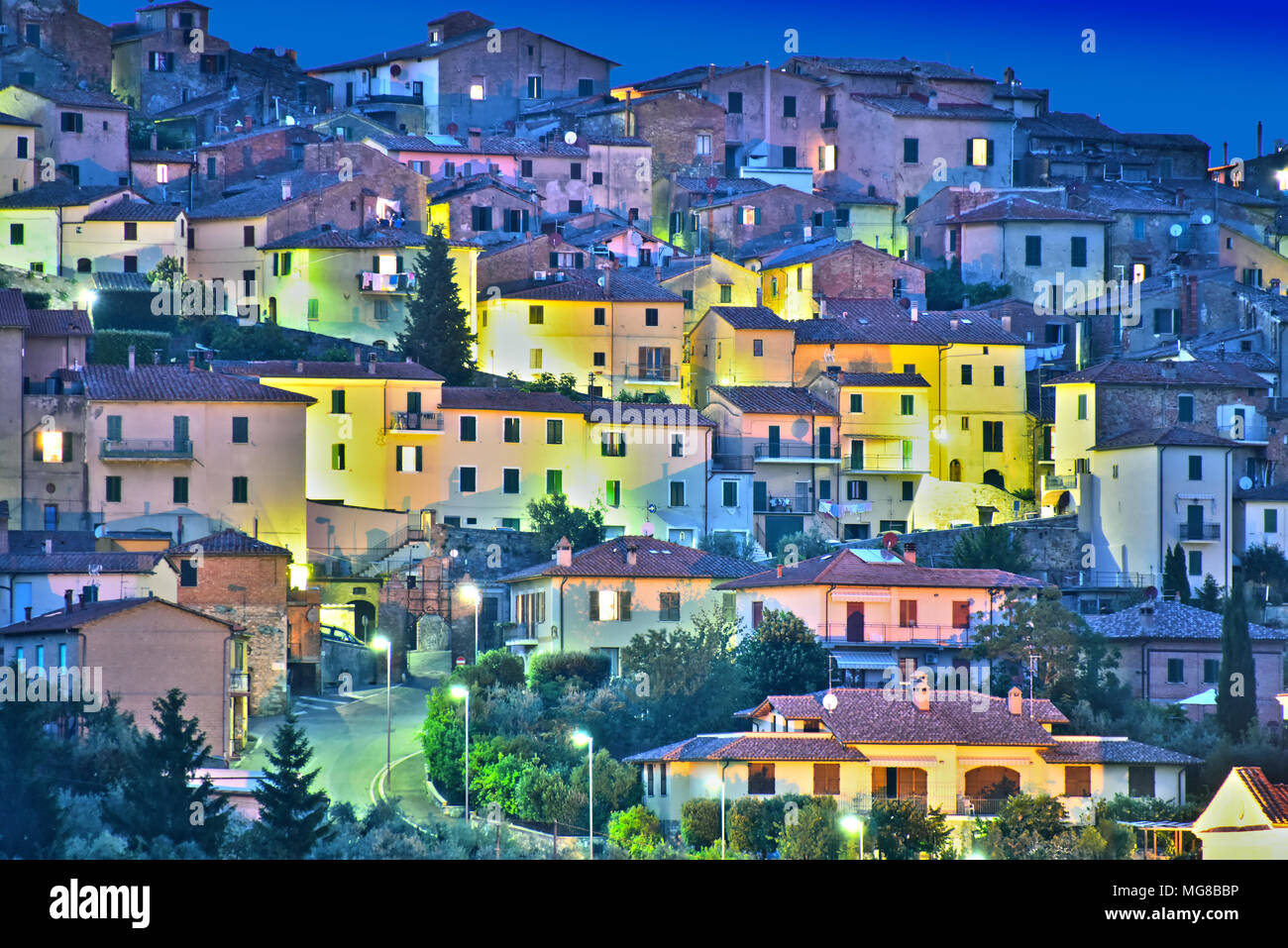 Città di Chianciano Terme in provincia di Siena in Toscana, Italia. Foto Stock