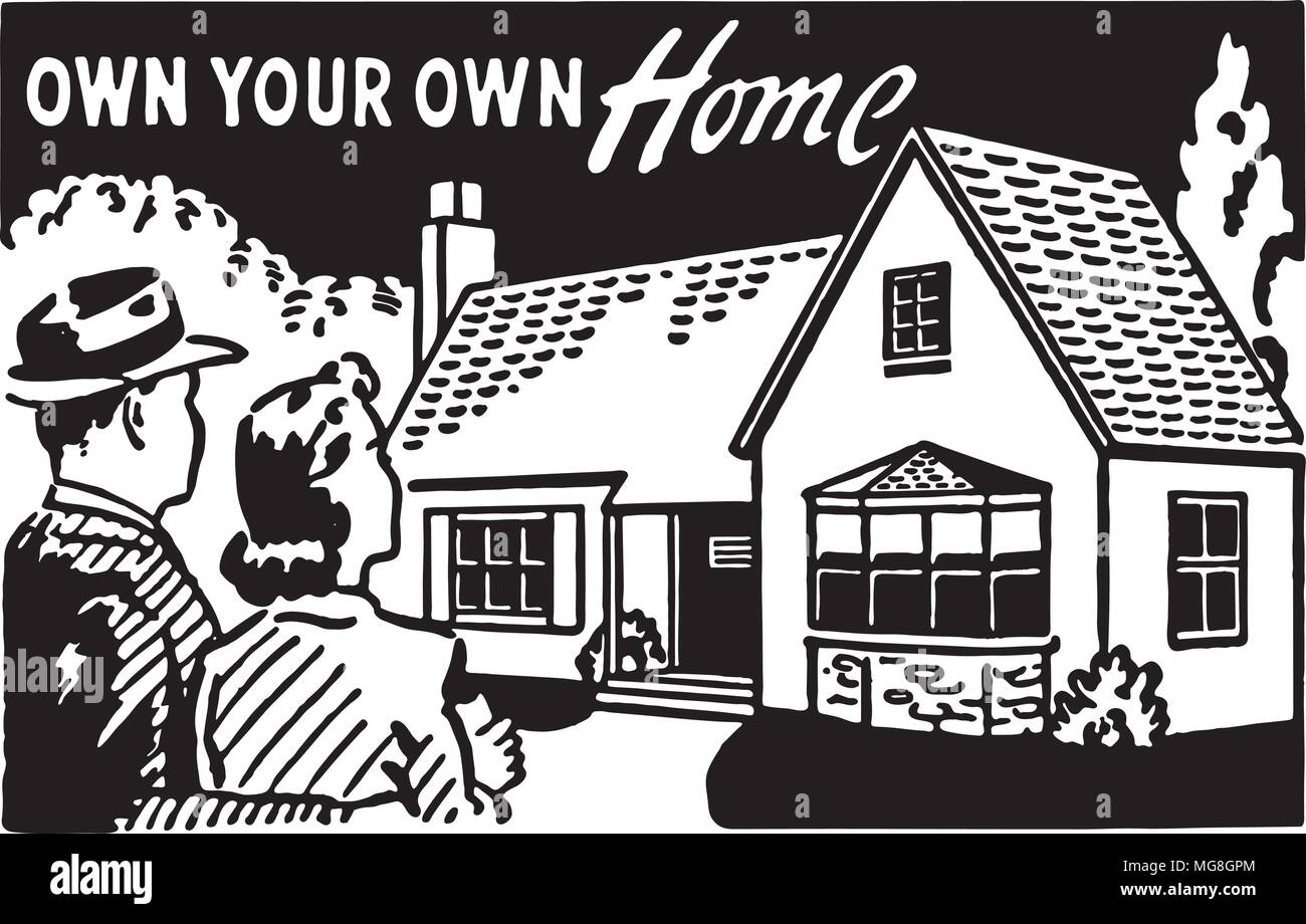 Proprio il tuo Home 3 - Retro ad arte Banner Illustrazione Vettoriale