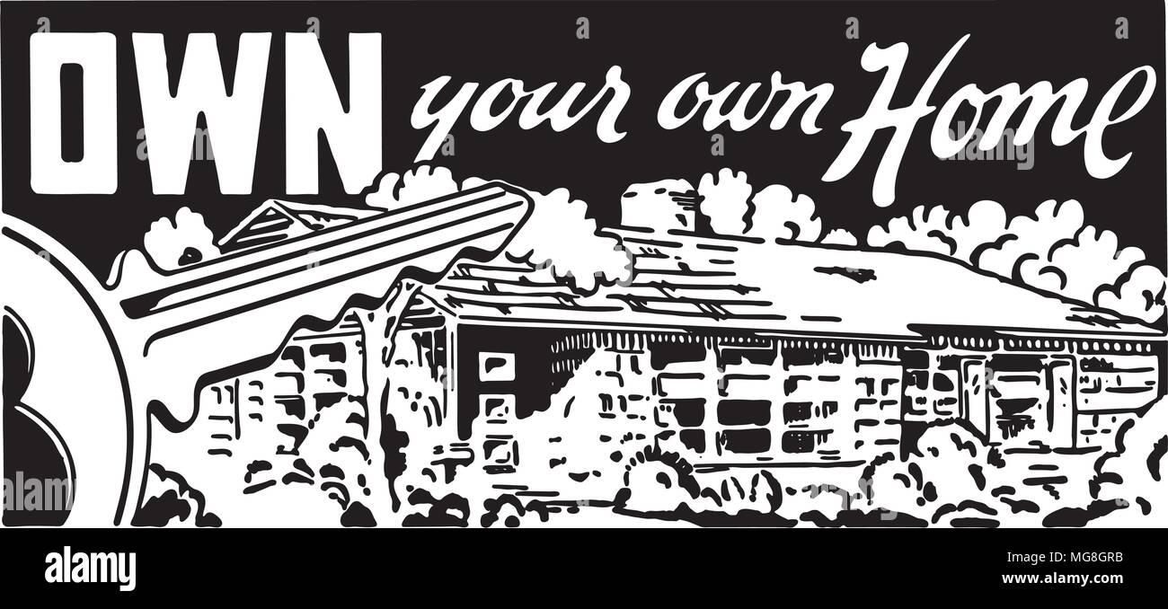 Proprio il tuo Home 4 - Retro ad arte Banner Illustrazione Vettoriale