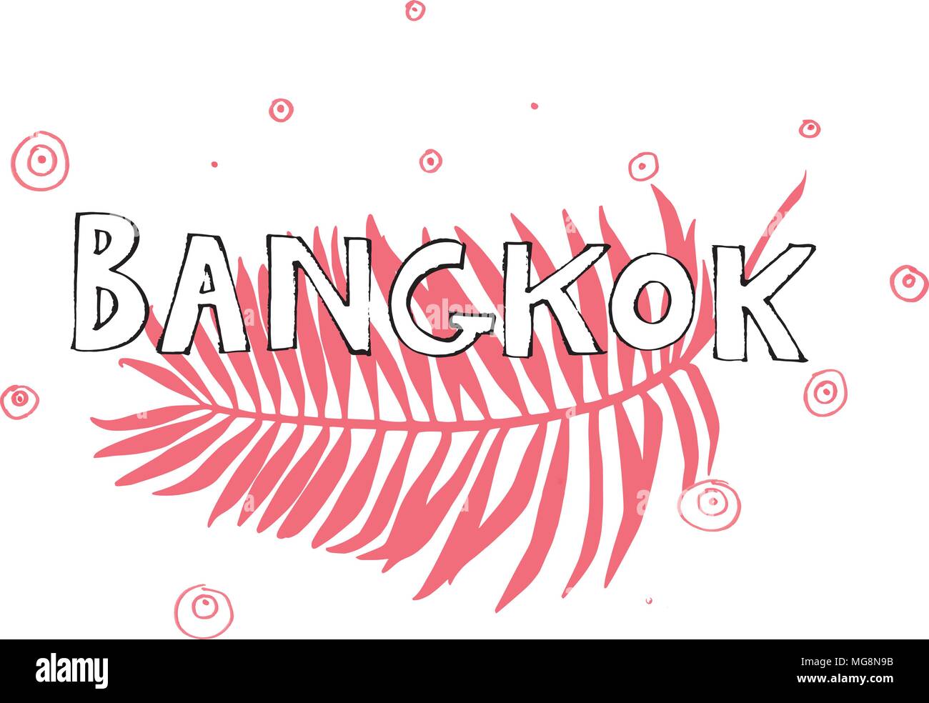 Tipografia slogan. Disegnato a mano il vettore di Bangkok per t shirt stampa. Illustrazione Vettoriale