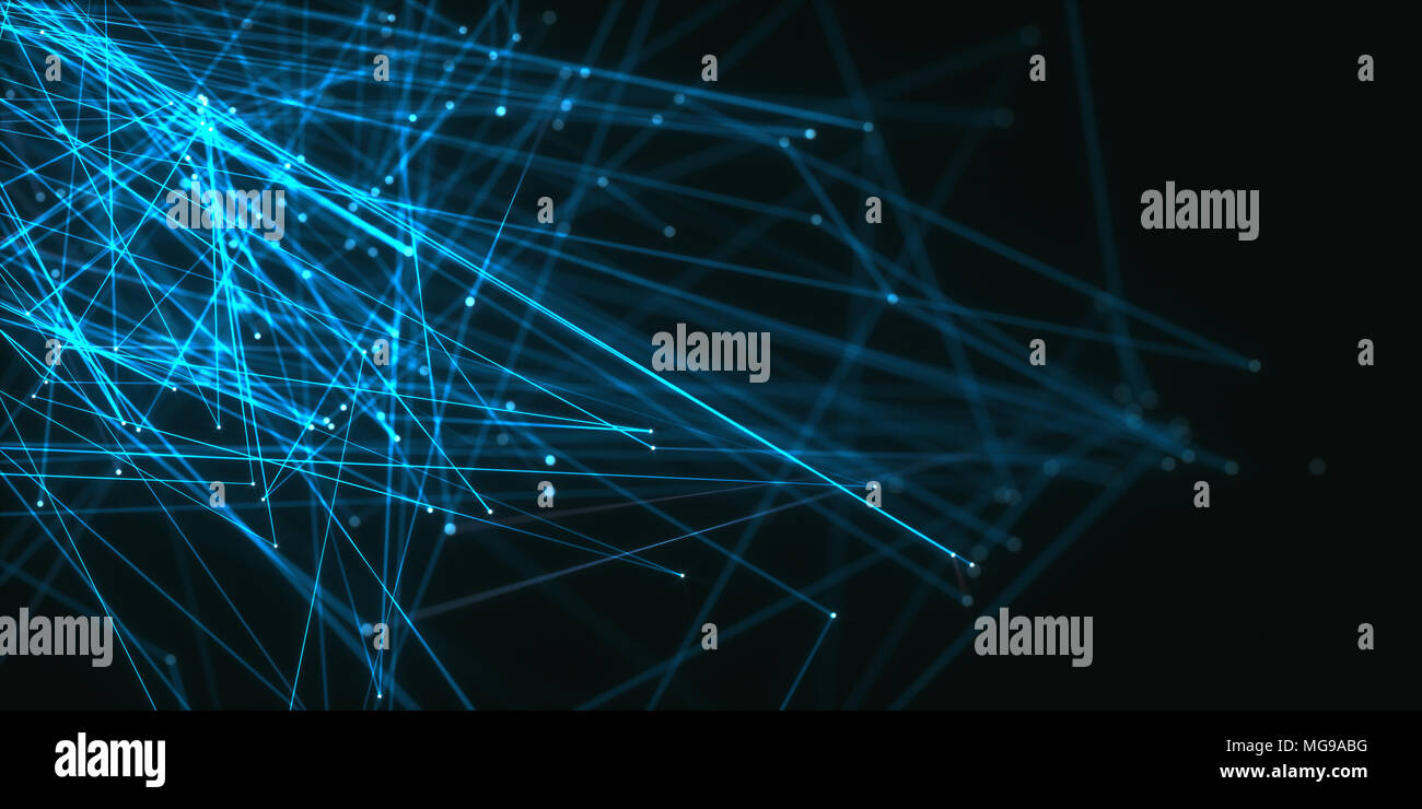 Rete astratto di linee e punti di collegamento, illustrazione. Foto Stock