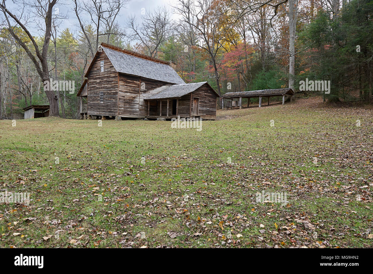 Great Smoky Mountain National Park. Tennessee negli Stati Uniti. Edifici e strutture che si trovano nel parco nazionale Foto Stock
