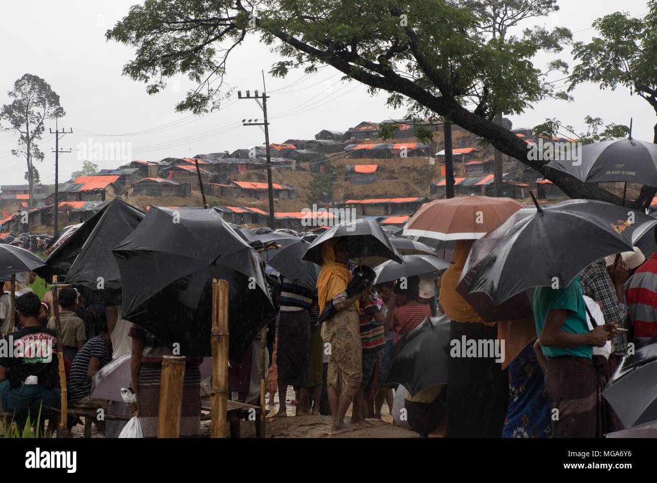 I Rohingya crisi di rifugiati in Bangladesh Foto Stock