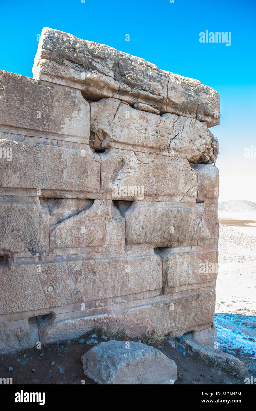 Antica cittadella della Persia antica città di Pasargad, Iran. Patrimonio Mondiale UNESCO Foto Stock