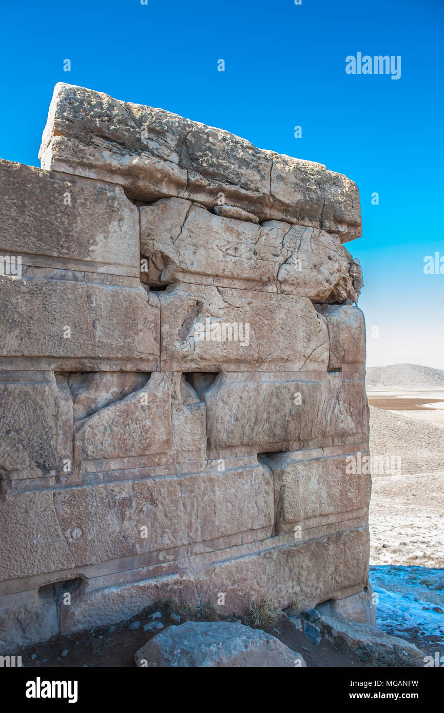 Antica cittadella della Persia antica città di Pasargad, Iran. Patrimonio Mondiale UNESCO Foto Stock