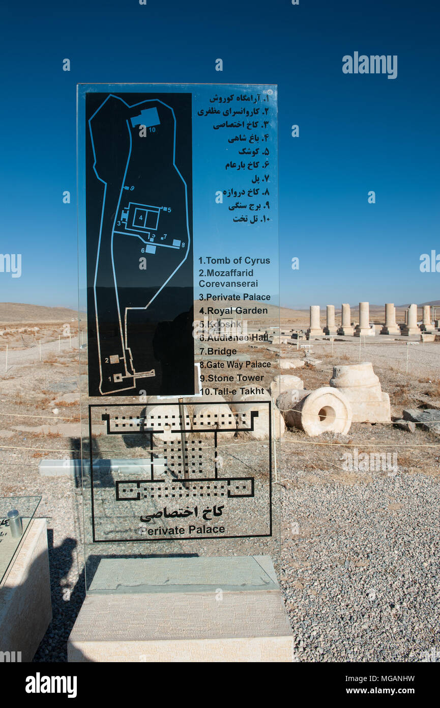 Persiano antico città di Pasargad, Iran. Patrimonio Mondiale UNESCO Foto Stock
