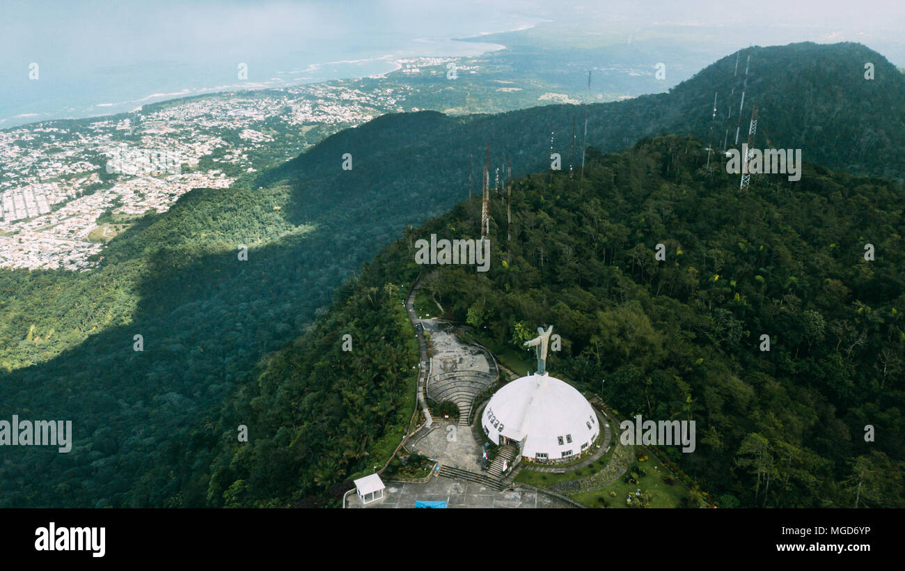 Cristo redentore sul Pico Isabel de Torres Foto Stock