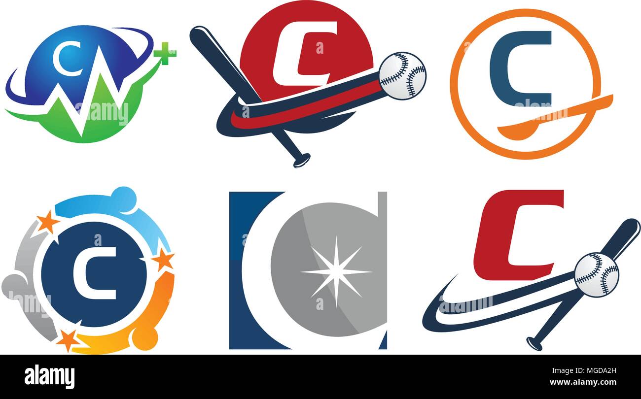 Logotipo C modello moderno impostato Illustrazione Vettoriale