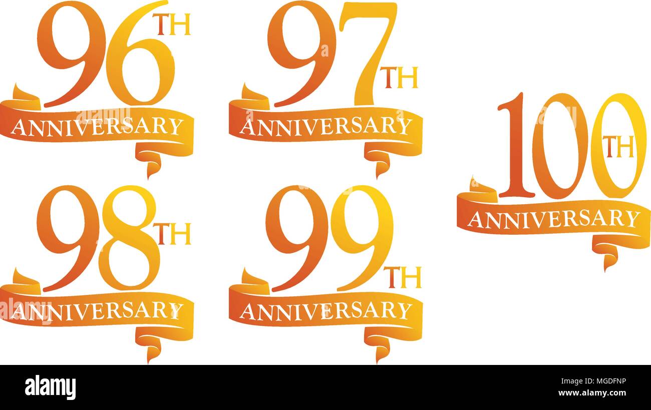 Nastro anniversario insieme di modelli Illustrazione Vettoriale