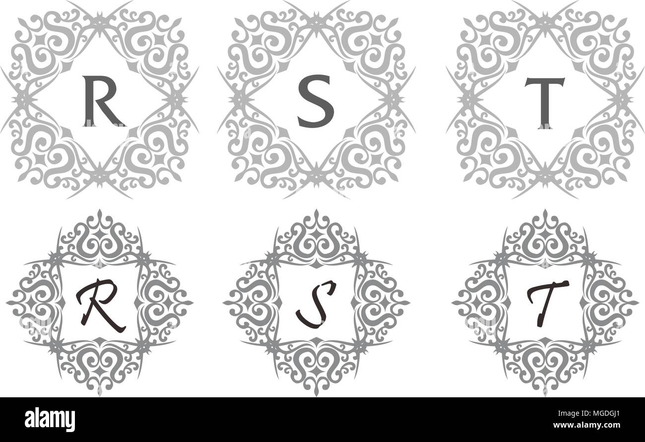 Ornamento modello iniziale impostata Illustrazione Vettoriale