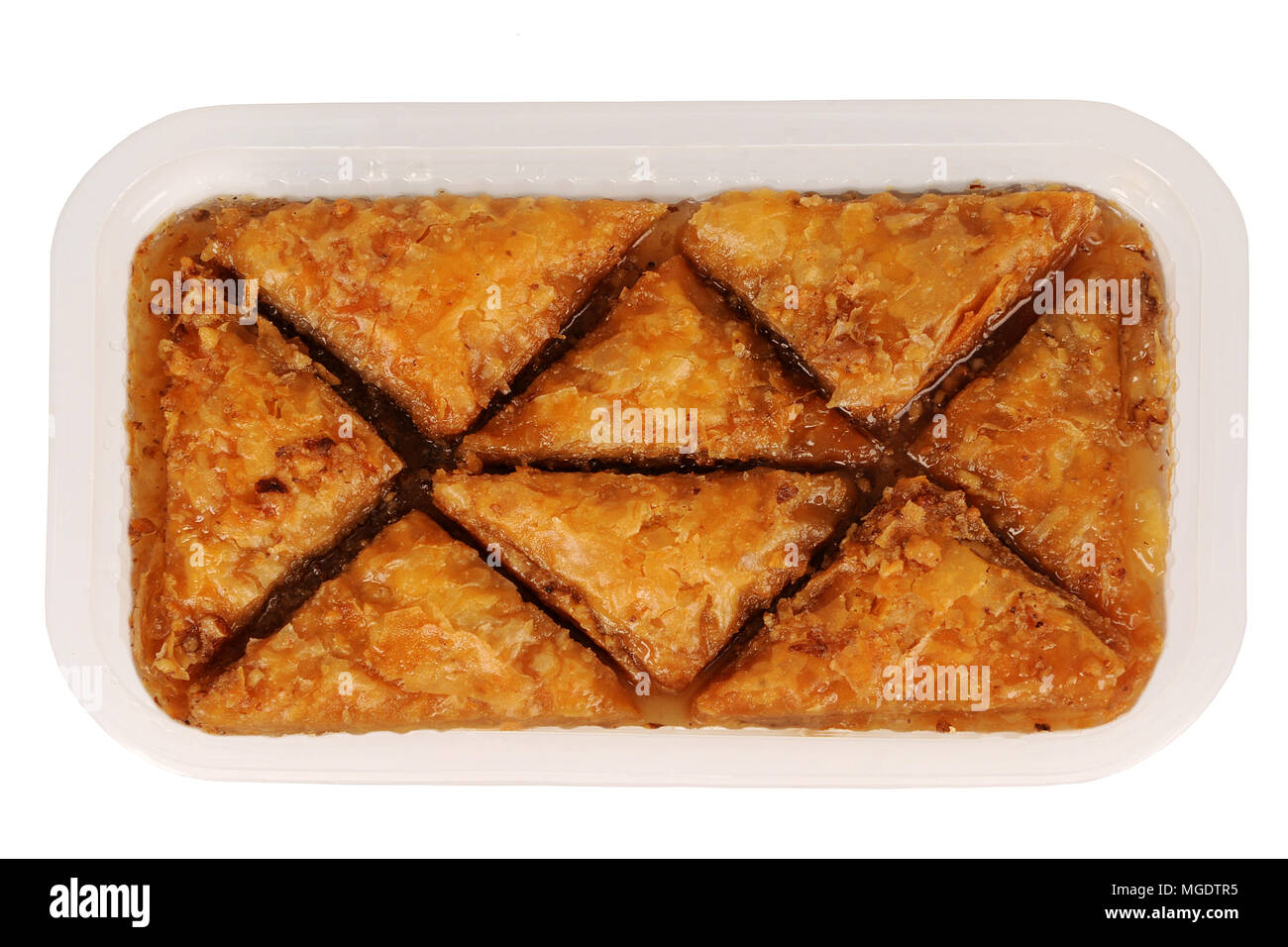 Tradizionale dessert orientali baklava con sciroppo Foto Stock