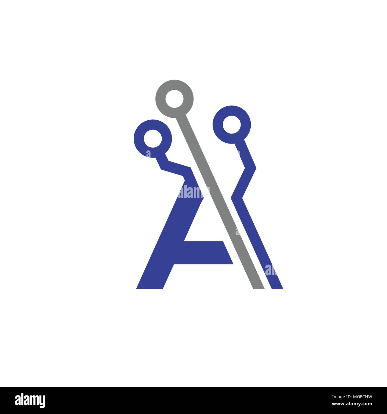 Creative una lettera elettronica con icona simbolo del modello di progettazione Illustrazione Vettoriale