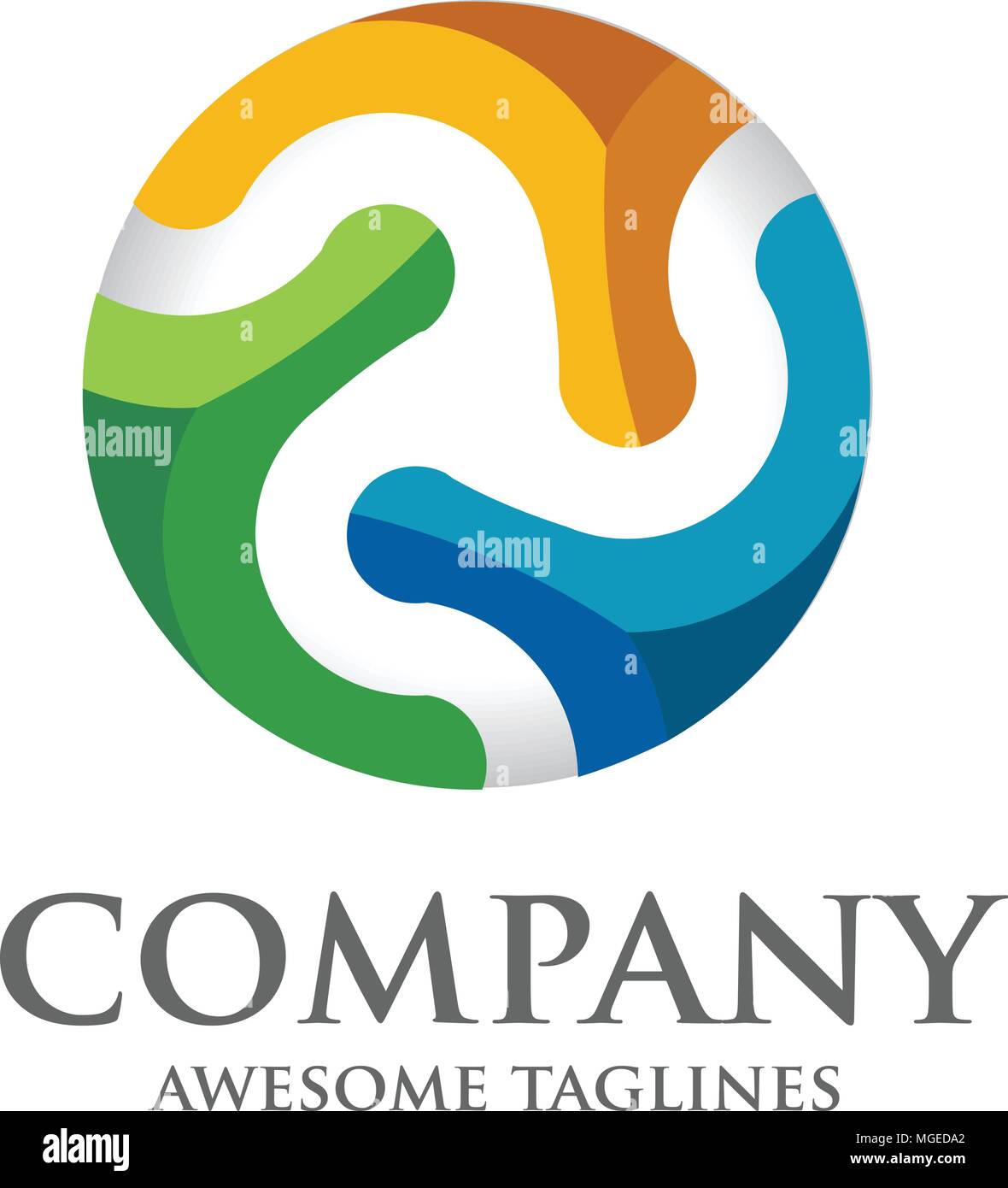 Abstract moderno cerchio 3d tecnologia vettore logo Illustrazione Vettoriale