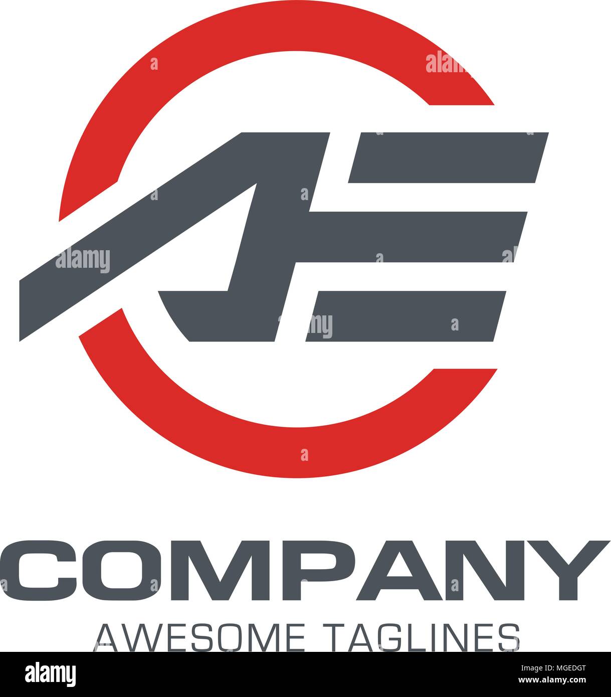 Forte lettera attiva AE sport moderno vettore logo, lettera di un logo, lettera e logo Illustrazione Vettoriale