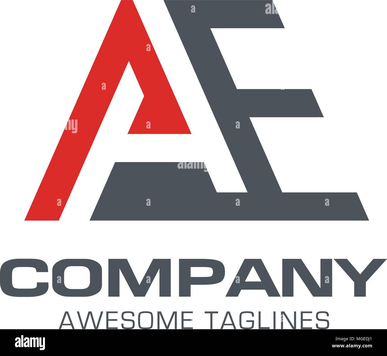 Forte lettera attiva AE sport moderno vettore logo, lettera di un logo, lettera e logo Illustrazione Vettoriale
