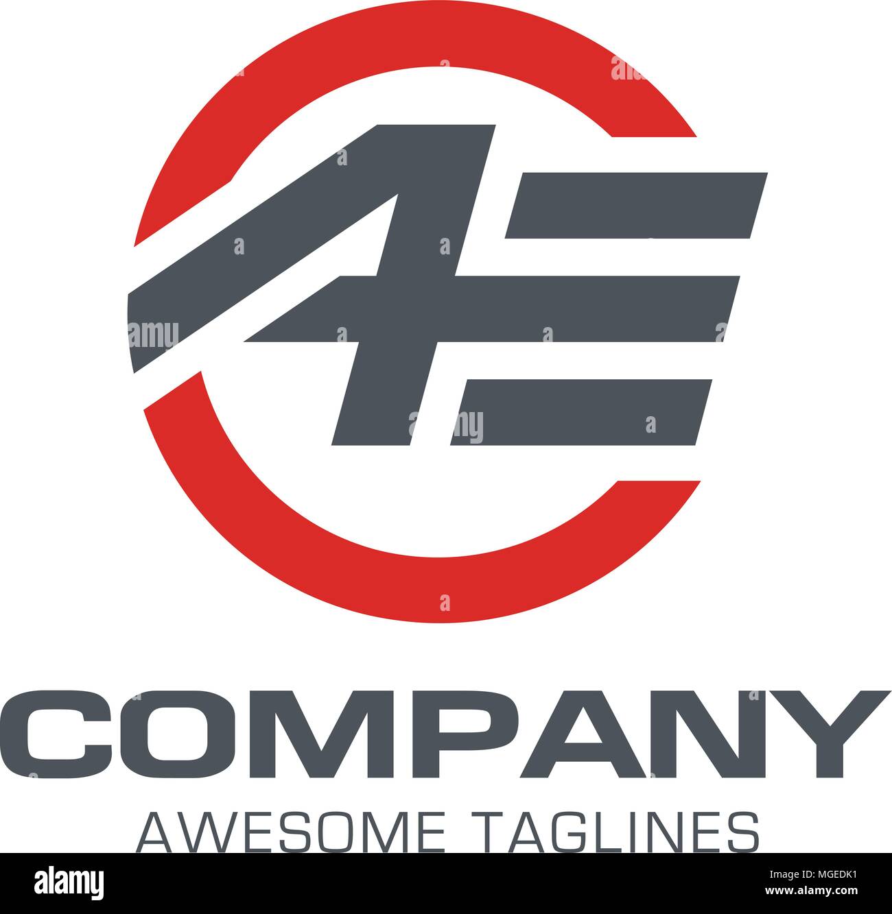 Forte lettera attiva AE sport moderno vettore logo, lettera di un logo, lettera e logo Illustrazione Vettoriale