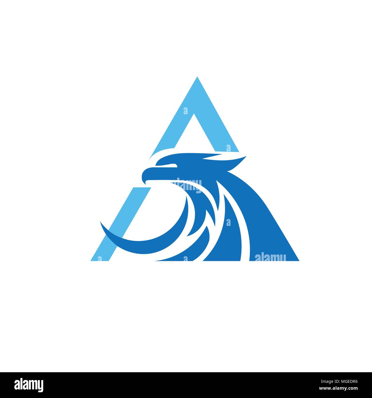 Lettera A con eagle elemento di consulenza, eagle con logo triangolo di concetto Illustrazione Vettoriale