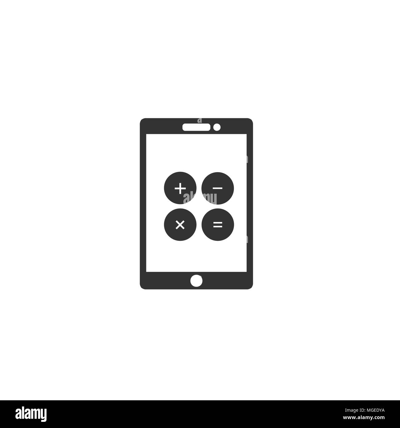 App calcolatrice icona segno, calcolatrice simbolo sul vettore di smartphone, le icone di Piana Illustrazione Vettoriale