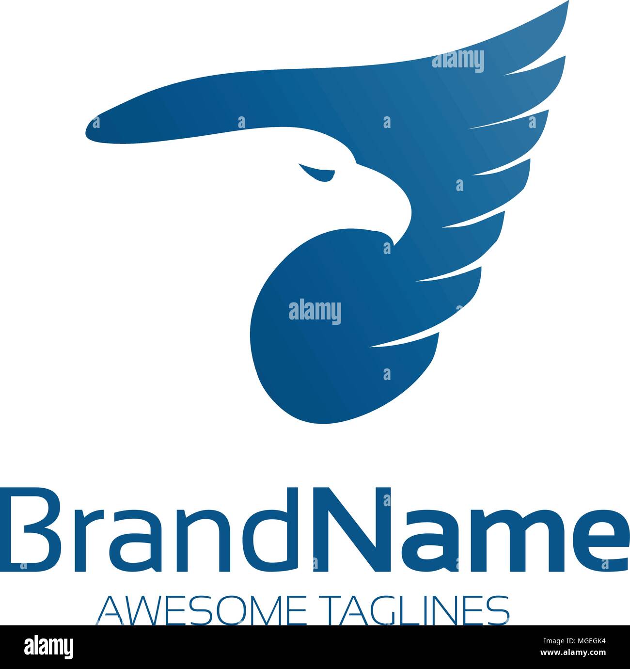 Creative oggetto nascosto blu Aquila, hawk logo, uccello vettore logo Illustrazione Vettoriale