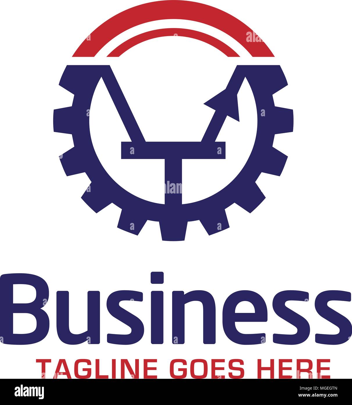 Elettricità - logo vettoriale nozione illustrazione, Marcia logo logo di fabbrica, logo della tecnologia meccanica, logo, vettore modello di logo Illustrazione Vettoriale