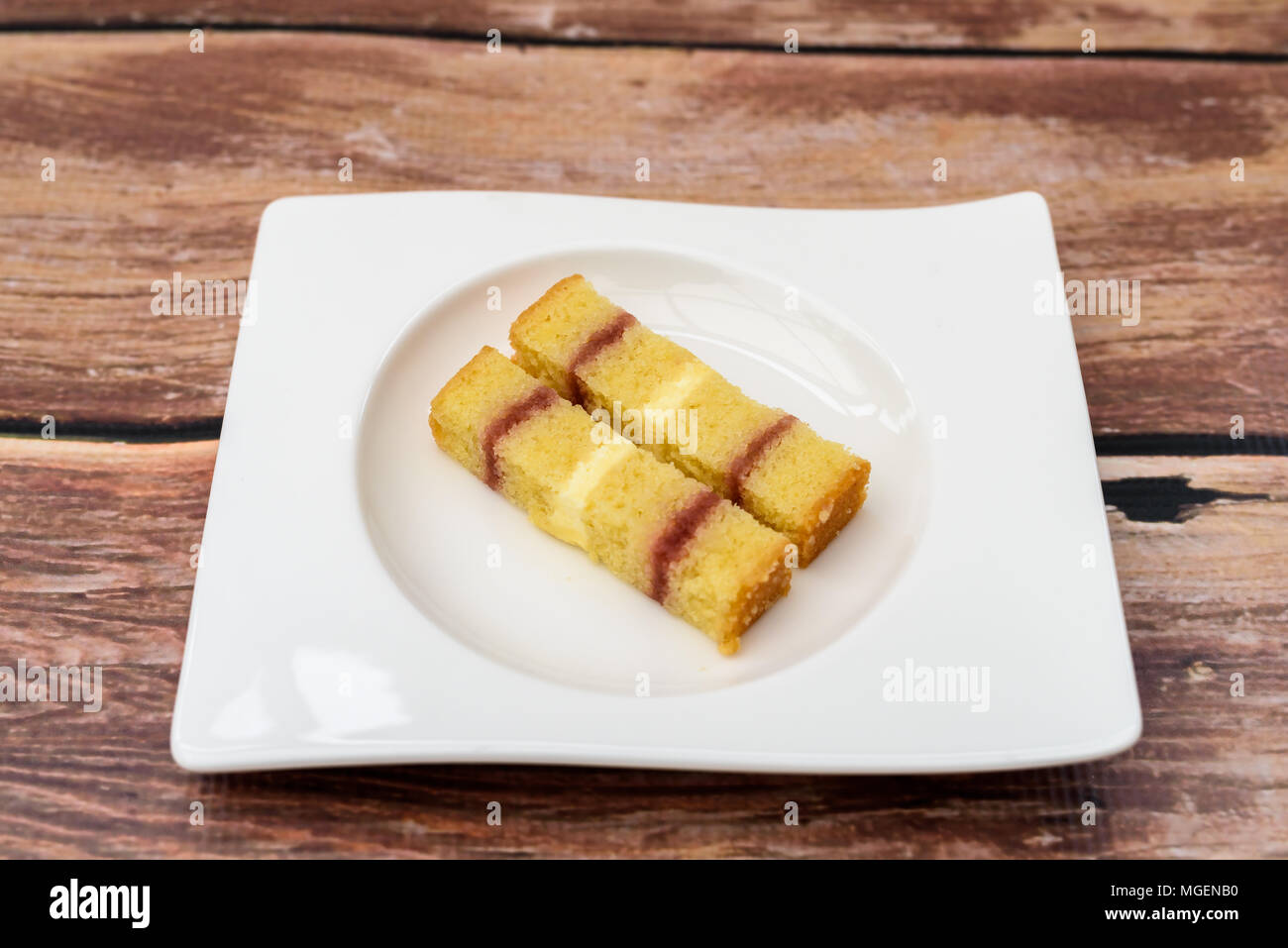 Strati di pan di spagna Foto Stock