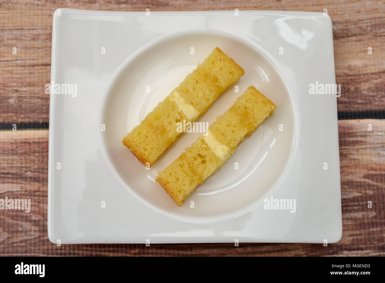 Strati di pan di spagna Foto Stock