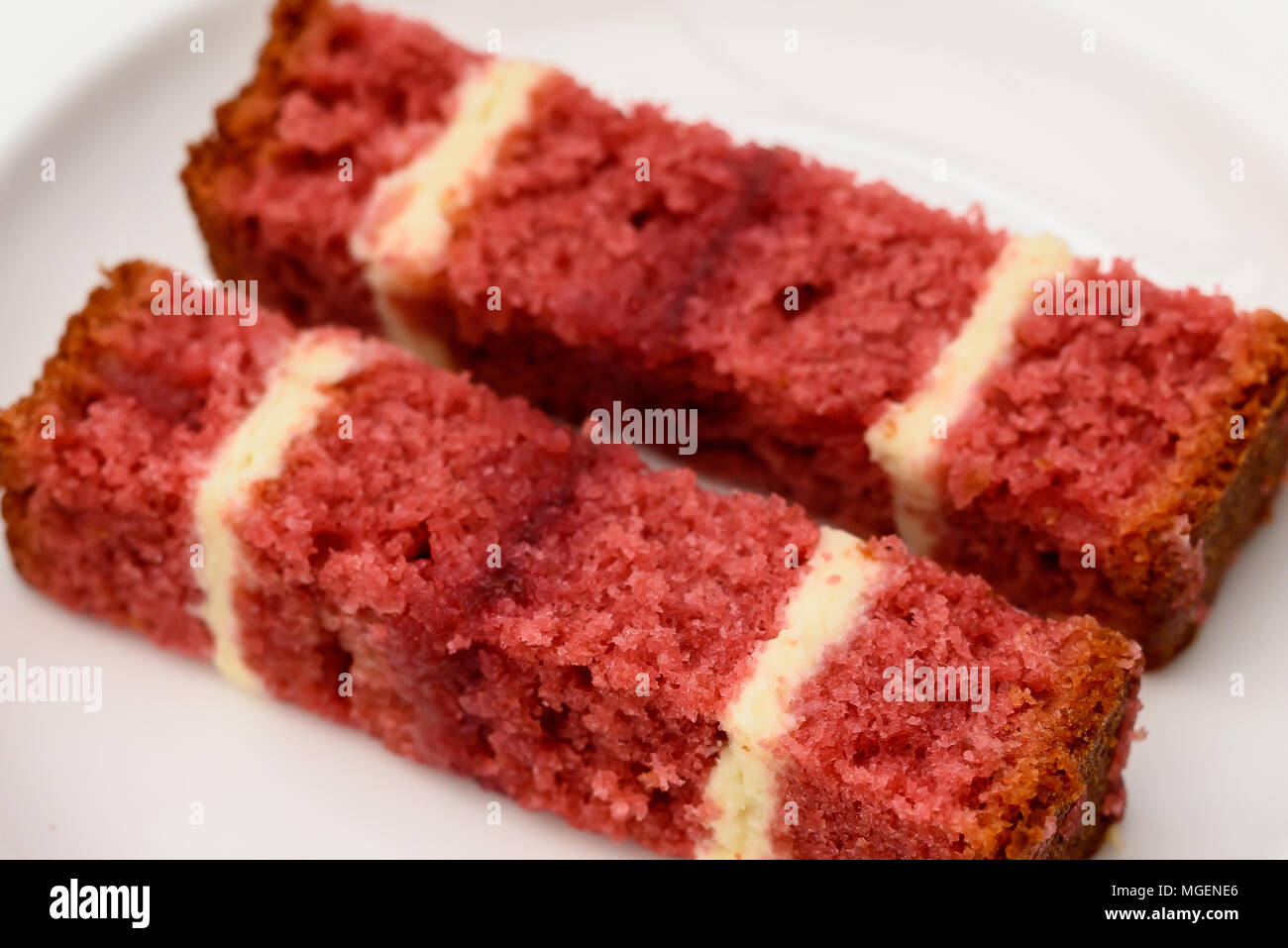 Strati di pan di spagna Foto Stock