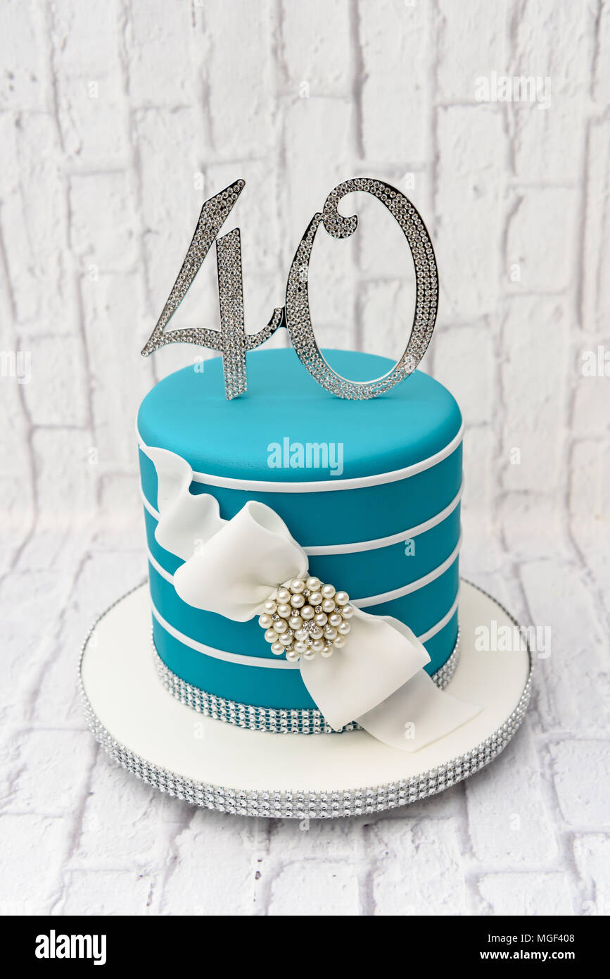 Quarantesimo compleanno torta Foto Stock