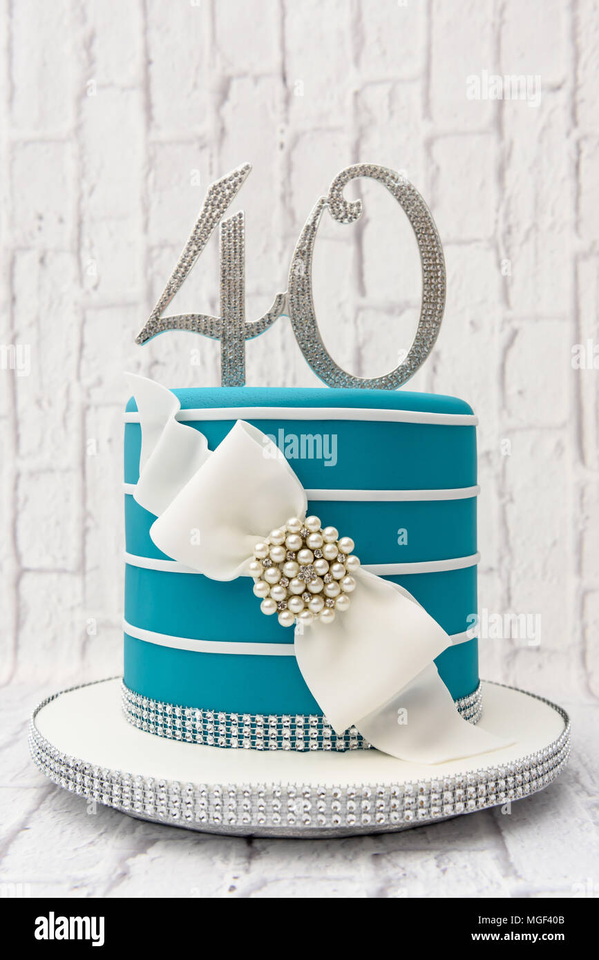 Quarantesimo compleanno torta Foto Stock