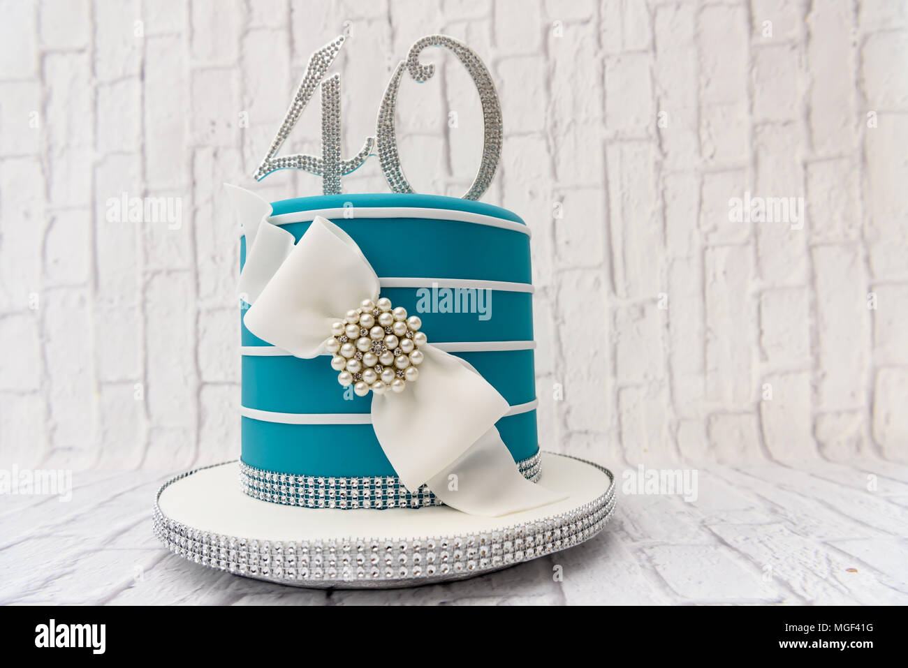 Quarantesimo compleanno torta Foto Stock