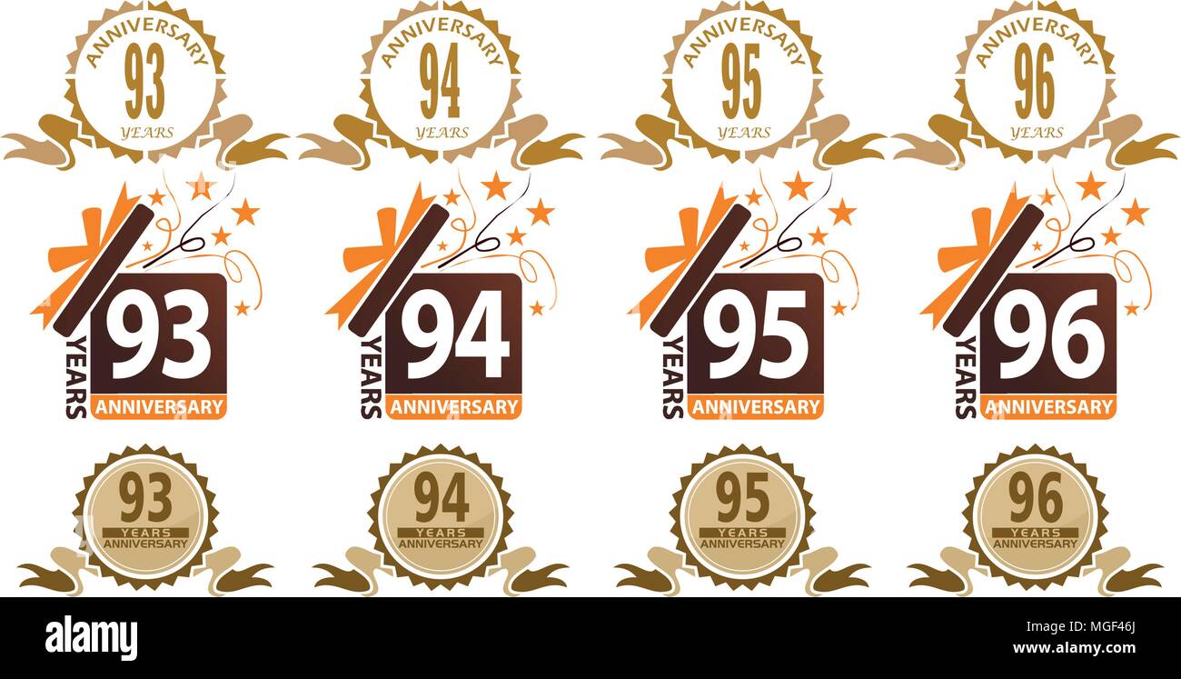 Nastro anniversario insieme di modelli Illustrazione Vettoriale