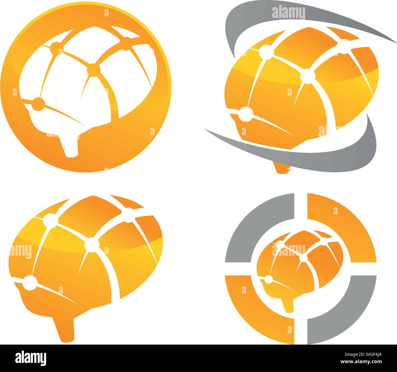 Brain Vector set di modelli Illustrazione Vettoriale