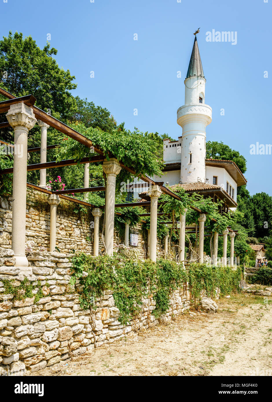 Balchik Palace nel Mar Nero resort città di Balchik, Bulgaria Foto Stock