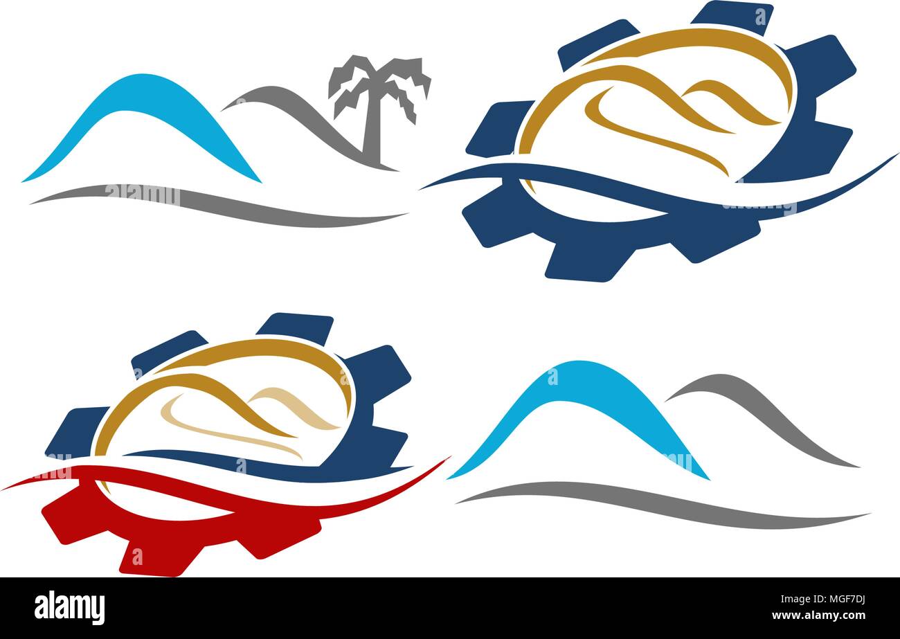 Deserto Modello di servizio impostato Illustrazione Vettoriale