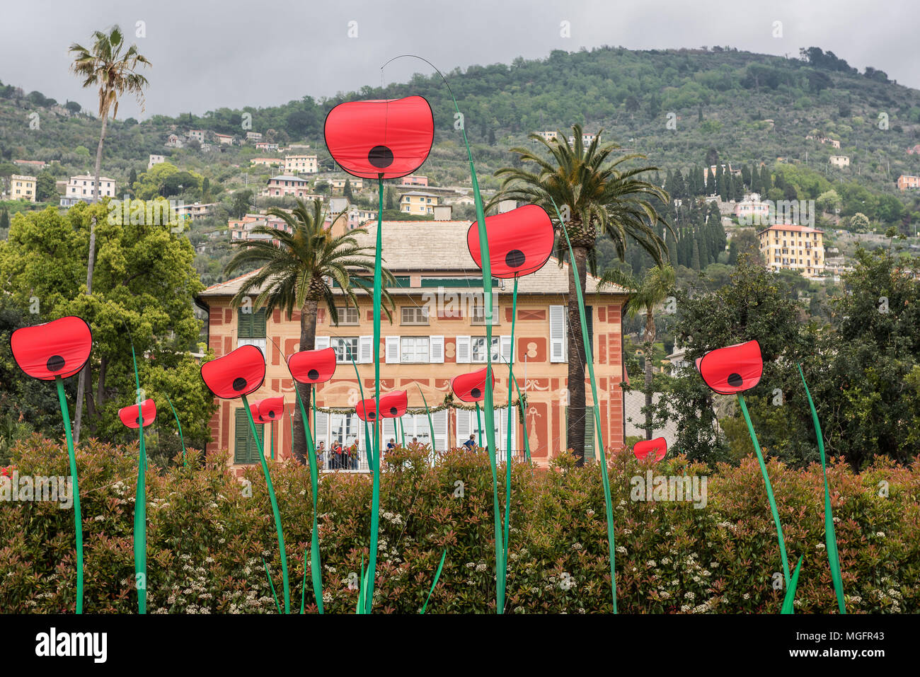 Genova, Italia. 26 aprile 2018 Fiori e piante ornamentali mostra chiamata Euroflora, nei parchi di Nervi di Genova. Credito: Fabio lotti/Alamy Live News Foto Stock